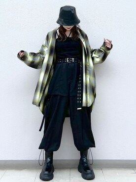 「PAGEBOY（ページボーイ）のオンブレチェックルーズシャツ（シャツ/ブラウス）」を使った、SHIZUKA❁⃘*.ﾟさん（レディース・160cm）の秋コーディネート