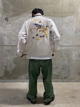 「AVIREX（アヴィレックス）のアイテム（スカジャン）」を使った、Yu OTSUKAさん（メンズ・176cm）の冬コーディネート