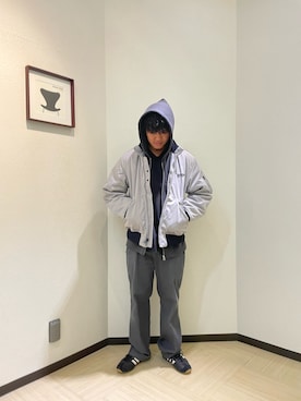 「ファッションの力を信じよう」｜「アイテム（MA-1）」を使った、Yu OTSUKAさん（メンズ・176cm）の秋コーディネート