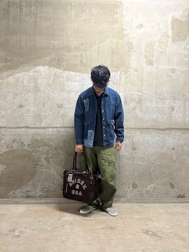 「アイテム（トートバッグ）」を使った、Yu OTSUKAさん（メンズ・176cm）の夏コーディネート
