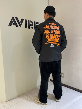 「AVIREX（アヴィレックス）のアイテム（ナイロンジャケット）」を使った、Yu OTSUKAさん（メンズ・176cm）の冬コーディネート