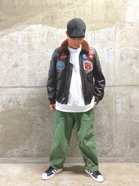 「TOPGUN」｜「アイテム（その他アウター）」を使った、Yu OTSUKAさん（メンズ・176cm）の春コーディネート