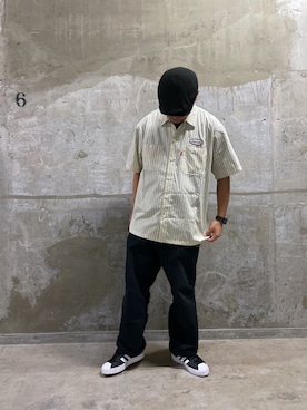 「AVIREX（アヴィレックス）のアイテム（ハンチング/ベレー帽）」を使った、Yu OTSUKAさん（メンズ・176cm）の春コーディネート