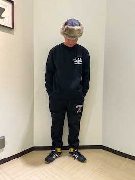「AVIREX（アヴィレックス）のアイテム（スウェット）」を使った、Yu OTSUKAさん（メンズ・176cm）の秋コーディネート
