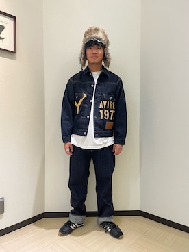 「AVIREX（アヴィレックス）のアイテム（デニムジャケット）」を使った、Yu OTSUKAさん（メンズ・176cm）の秋コーディネート