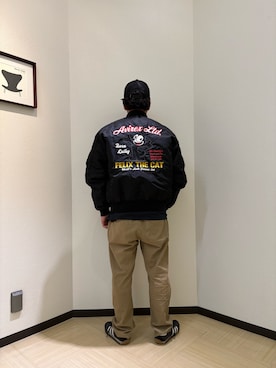 「秋冬コーデ」｜「アイテム（MA-1）」を使った、Yu OTSUKAさん（メンズ・176cm）の冬コーディネート
