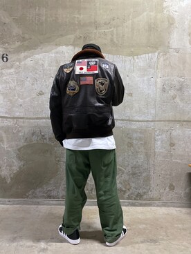 「古着好きな人と繋がりたい」｜「アイテム（その他アウター）」を使った、Yu OTSUKAさん（メンズ・176cm）の春コーディネート