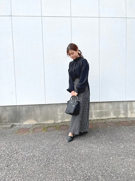 シャツ/ブラウス（ブラック系）を使った「ドットスカート」の人気