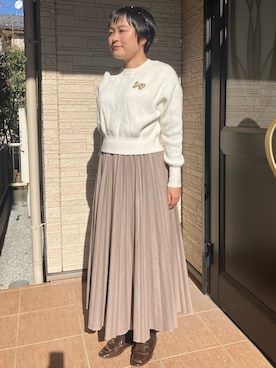 「アイテム（ローファー）」を使った、結さん（レディース・151cm・30代）の秋コーディネート