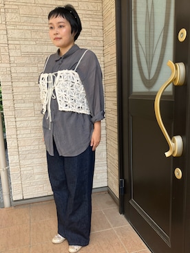「アイテム（バレエシューズ）」を使った、にゃんこさん（レディース・151cm・30代）の秋コーディネート