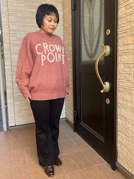 「アイテム（ローファー）」を使った、結さん（レディース・151cm・30代）の秋コーディネート