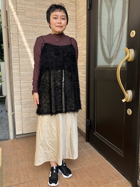 「アイテム（スカート）」を使った、にゃんこさん（レディース・151cm・30代）の秋コーディネート