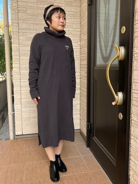 「アイテム（カチューシャ）」を使った、結さん（レディース・151cm）の秋コーディネート