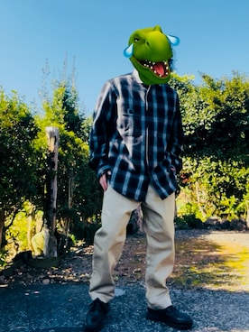 「アイテム（チノパンツ）」を使った、Yu-1さん（メンズ・165cm）の秋コーディネート