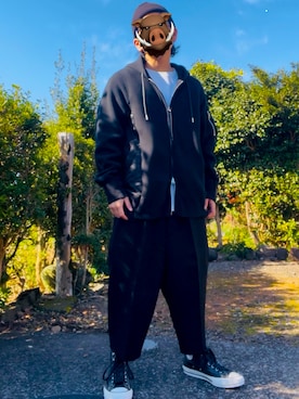 「アイテム（スラックス）」を使った、Yu-1さん（メンズ・165cm・30代）の秋コーディネート