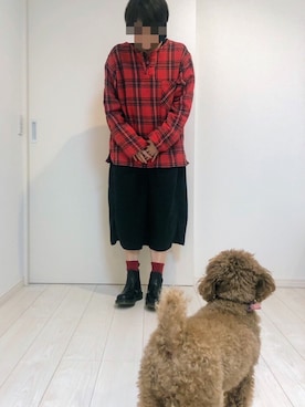 「OMNIGOD（オムニゴッド）のアイテム（シャツワンピース）」を使った、目薬さん（レディース・164cm）の秋コーディネート