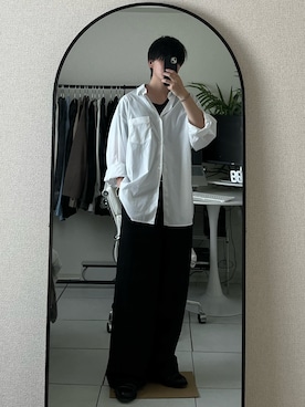 「白シャツ」｜ユウ（低身長）さん（メンズ・169cm）の夏コーディネート