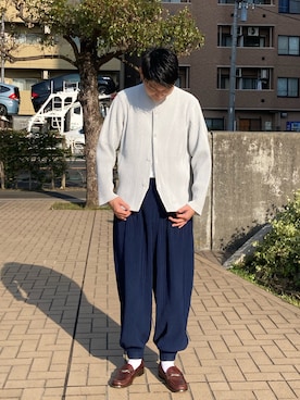 「プリーツ」｜「アイテム（ジャケット/アウター）」を使った、壮太さん（メンズ・175cm）の冬コーディネート