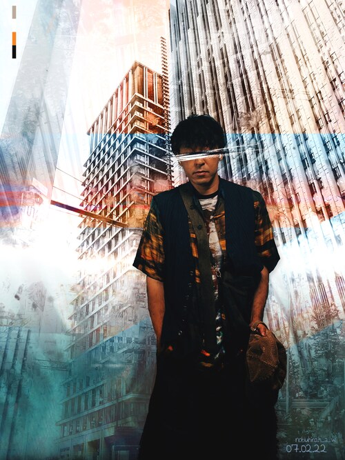 GREG LAUREN（グレッグローレン）の「INDIGO PINSTRIPE LINEN VEST