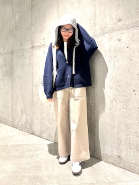 「アイテム（ニットキャップ/ビーニー）」を使った、アサミさん（レディース・163cm・30代）の秋コーディネート