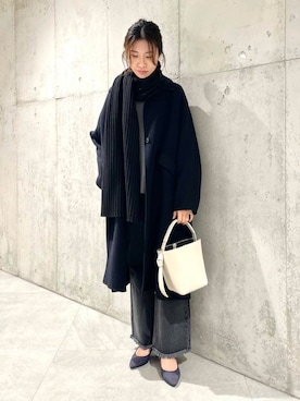 「アイテム（ステンカラーコート）」を使った、アサミさん（レディース・163cm）の秋コーディネート