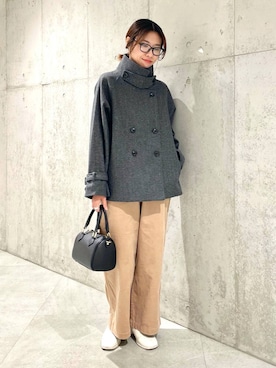 「アイテム（トレンチコート）」を使った、アサミさん（レディース・163cm）の秋コーディネート