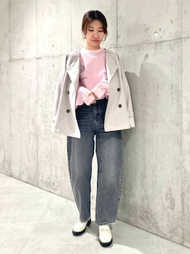 「アイテム（トレンチコート）」を使った、アサミさん（レディース・163cm）の秋コーディネート