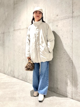 「アイテム（キャップ）」を使った、アサミさん（レディース・163cm）の秋コーディネート