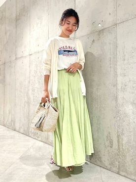 「SonnyLabel」｜「アイテム（スカート）」を使った、アサミさん（レディース・163cm）の夏コーディネート
