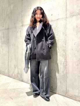 「アイテム（ストール/ショール）」を使った、アサミさん（レディース・163cm・30代）の冬コーディネート