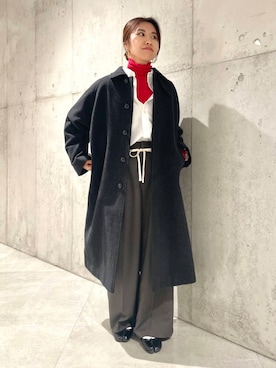 「冬の差し色コーデ」｜「アイテム（ジャケット/アウター）」を使った、アサミさん（レディース・163cm）の冬コーディネート