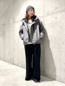 「アイテム（ニットキャップ/ビーニー）」を使った、アサミさん（レディース・163cm・30代）の冬コーディネート