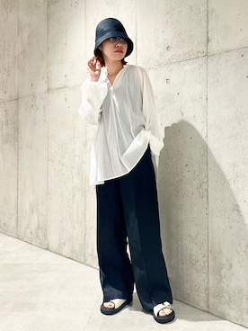 「アイテム（帽子）」を使った、アサミさん（レディース・163cm・30代）の春コーディネート