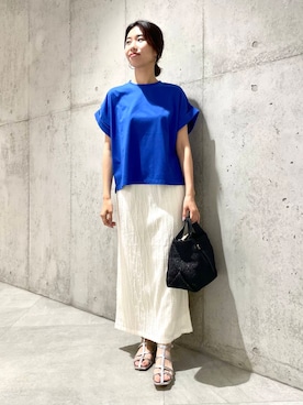 「SonnyLabel」｜「アイテム（スカート）」を使った、アサミさん（レディース・163cm）の夏コーディネート