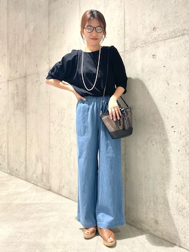 「サニーレーベル」｜「アイテム（アクセサリー）」を使った、アサミさん（レディース・163cm）の夏コーディネート