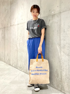 「サニーレーベル」｜「アイテム（アクセサリー）」を使った、アサミさん（レディース・163cm）の夏コーディネート