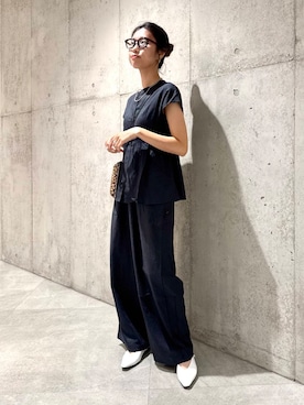 「アイテム（セットアップ）」を使った、アサミさん（レディース・163cm）の夏コーディネート