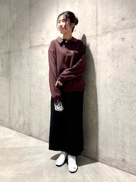 「アイテム（ネクタイ）」を使った、アサミさん（レディース・163cm）の秋コーディネート