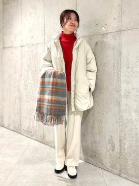 「寒い」｜「アイテム（ブルゾン）」を使った、アサミさん（レディース・163cm）の冬コーディネート