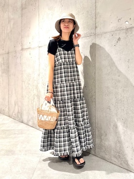 「URBAN RESEARCH Sonny Label（アーバンリサーチサニーレーベル）のアイテム（ワンピース/ドレス）」を使った、アサミさん（レディース・163cm）の夏コーディネート