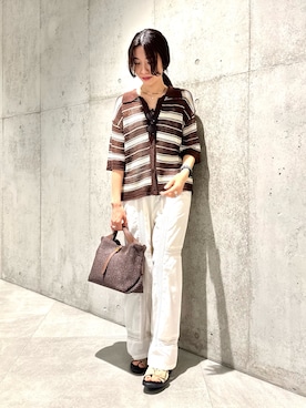 「URBAN RESEARCH Sonny Label(アーバンリサーチサニーレーベル)のnoeyedia NE-430(メガネ、ブラウン系)」を使った、アサミさん(レディース・163cm)の春コーディネート