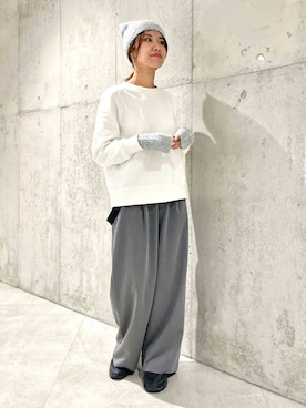 「アイテム（アームカバー、グレー系）」を使った、アサミさん（レディース・163cm）の秋コーディネート