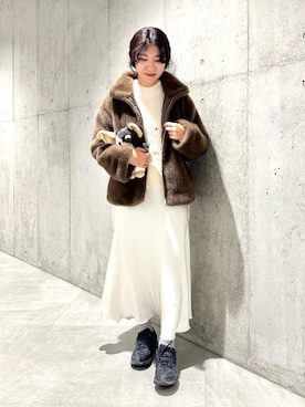 「アイテム（ブルゾン）」を使った、アサミさん（レディース・163cm・30代）の冬コーディネート