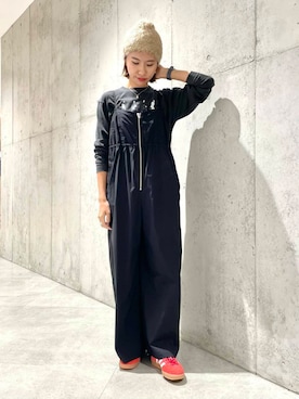 「骨格ウェーブ」｜「アイテム（オールインワン・サロペット）」を使った、アサミさん（レディース・163cm）の秋コーディネート