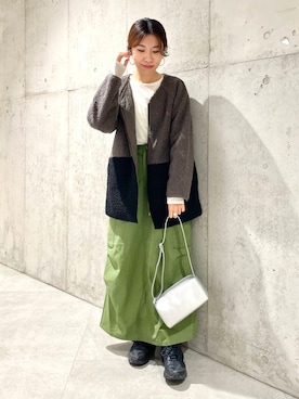 「骨格ウェーブ」｜「アイテム（その他アウター）」を使った、アサミさん（レディース・163cm）の秋コーディネート