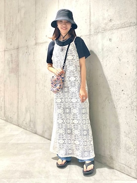 「URBAN RESEARCH Sonny Label（アーバンリサーチサニーレーベル）のアイテム（ワンピース/ドレス）」を使った、アサミさん（レディース・163cm）の夏コーディネート