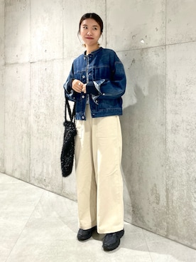 「URBAN RESEARCH Sonny Label（アーバンリサーチサニーレーベル）のアイテム（デニムジャケット）」を使った、アサミさん（レディース・163cm）の秋コーディネート