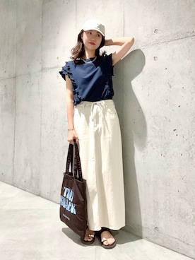 「URBAN RESEARCH Sonny Label（アーバンリサーチサニーレーベル）のアイテム（帽子）」を使った、アサミさん（レディース・163cm）の夏コーディネート