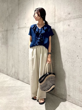 「URBAN RESEARCH Sonny Label（アーバンリサーチサニーレーベル）のアイテム（バッグ）」を使った、アサミさん（レディース・163cm）の夏コーディネート