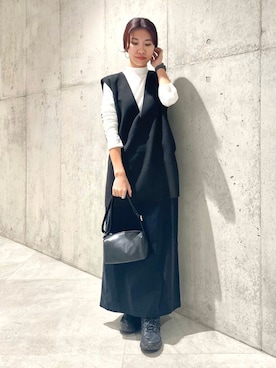 「URBAN RESEARCH Sonny Label（アーバンリサーチサニーレーベル）のアイテム（ベスト）」を使った、アサミさん（レディース・163cm）の冬コーディネート